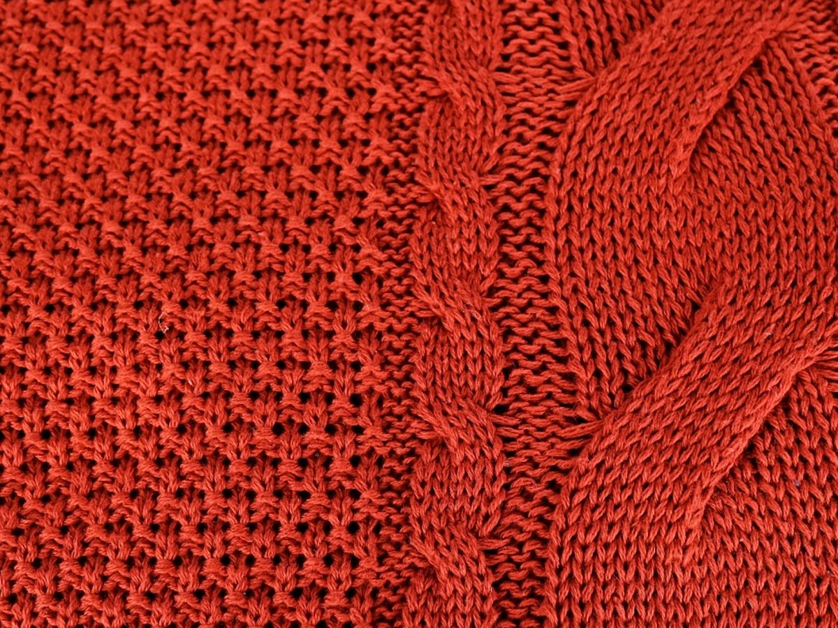 Manta Tricot Vermelho Queimado 280x70cm